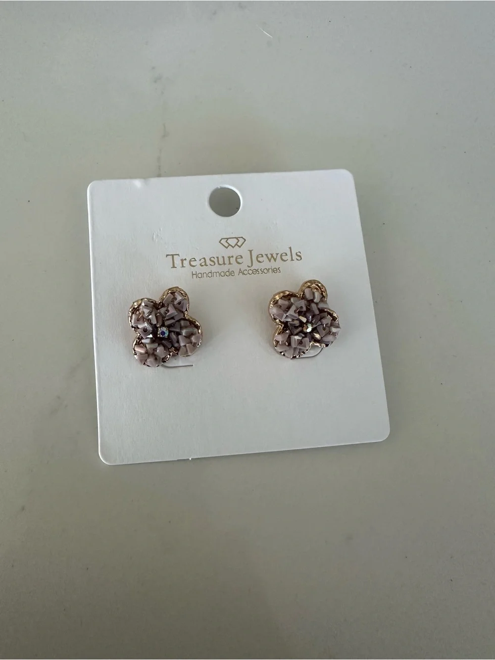 Treasure Jewels Pink Floral Earrings